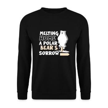 Eisbär Globale Erwärmung Arktische Robbenjagd - Unisex Pullover - Schwarz - Vorne - Alina (178cm) & Michal (187cm)