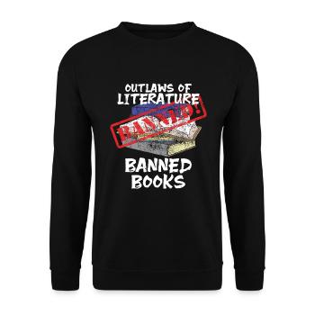 Verbotene Bücher Lesen. Verbotene Bücher Lesen. - Unisex Pullover - Schwarz - Vorne - Alina (178cm) & Michal (187cm)
