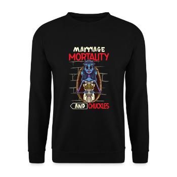 Funny Gothic Goth Wedding Bride Goth Halloween - Unisex Pullover - Schwarz - Vorne - Alina (178cm) & Michal (187cm)