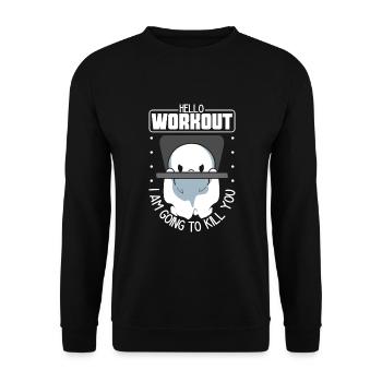 Bodybuilding Powerlifting Gewichtheben Fitness - Unisex Pullover - Schwarz - Vorne - Alina (178cm) & Michal (187cm)