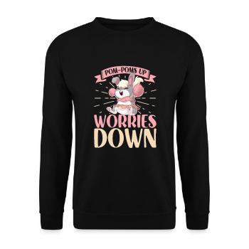 Tenue de pom-pom girl - Sweat-shirt Unisexe - noir - Devant - Alina (178cm) & Michal (187cm)