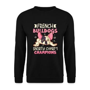 french bulldog english bulldog dog lover bulldog - Unisex Pullover - Schwarz - Vorne - Alina (178cm) & Michal (187cm)