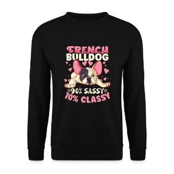 french bulldog english bulldog dog lover bulldog - Unisex Pullover - Schwarz - Vorne - Alina (178cm) & Michal (187cm)