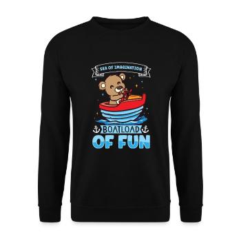 Boating Dad Boat Captain Pontoon Sailor Cruising - Unisex Sweatshirt - black - Front - Alina (178cm) & Michal (187cm)