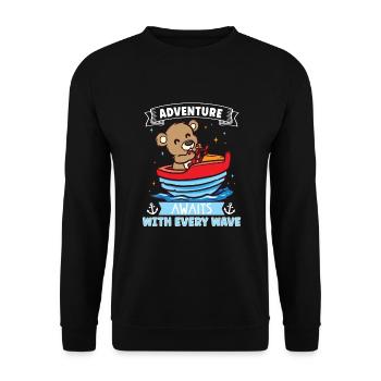 Boating Dad Boat Captain Pontoon Sailor Cruising - Unisex Pullover - Schwarz - Vorne - Alina (178cm) & Michal (187cm)