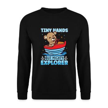 Boating Dad Boat Captain Pontoon Sailor Cruising - Unisex Sweatshirt - black - Front - Alina (178cm) & Michal (187cm)