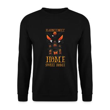Horror Paranormales Spukhaus Gruseliges Halloween - Unisex Pullover - Schwarz - Vorne - Alina (178cm) & Michal (187cm)