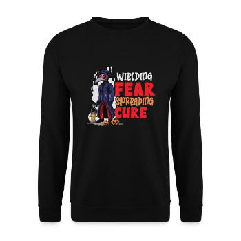 Creepy Halloween horror plague doctor - Unisex Sweatshirt - black - Front - Alina (178cm) & Michal (187cm)
