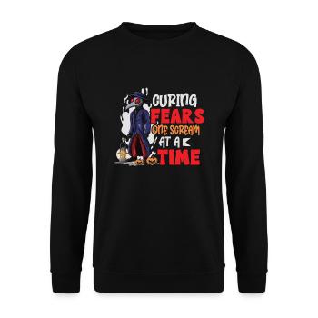 Gruseliger Halloween-horror-seuchendoktor - Unisex Pullover - Schwarz - Vorne - Alina (178cm) & Michal (187cm)