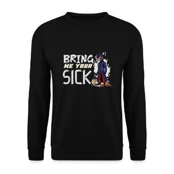 Creepy Halloween horror plague doctor - Unisex Sweatshirt - black - Front - Alina (178cm) & Michal (187cm)