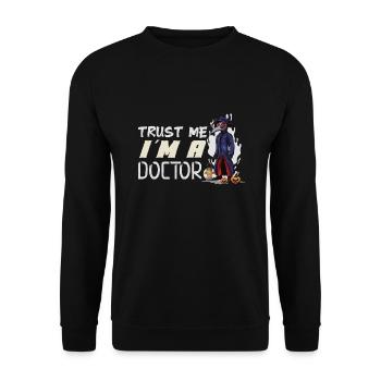 Gruseliger Halloween-horror-seuchendoktor - Unisex Pullover - Schwarz - Vorne - Alina (178cm) & Michal (187cm)