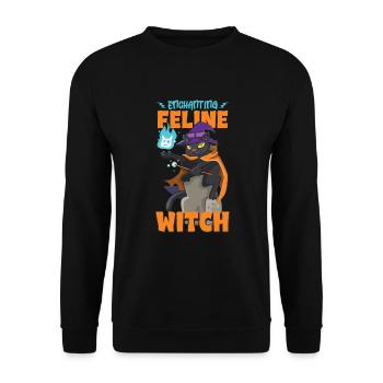 Chat Sorcière Occulte Gothique Noir Satanique - Sweat-shirt Unisexe - noir - Devant - Alina (178cm) & Michal (187cm)