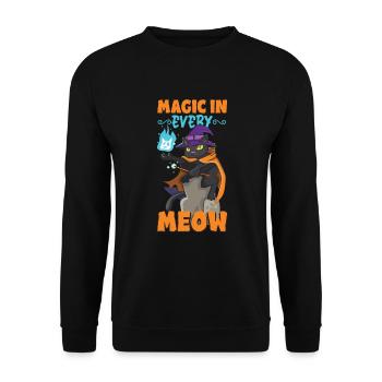 Cat Witch Occult Gothic Dark Satanic - Unisex Sweatshirt - black - Front - Alina (178cm) & Michal (187cm)