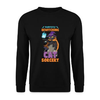 Chat Sorcière Occulte Gothique Noir Satanique - Sweat-shirt Unisexe - noir - Devant - Alina (178cm) & Michal (187cm)