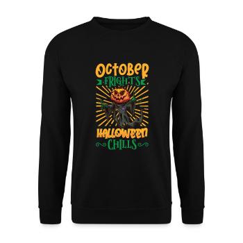 Citrouille effrayante Costume d’Halloween Automne Automne - Sweat-shirt Unisexe - noir - Devant - Alina (178cm) & Michal (187cm)