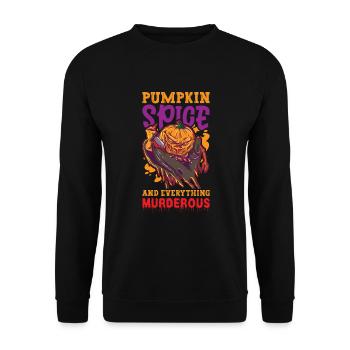 Creepy Pumpkin Halloween Costume Autumn Autumn - Unisex Sweatshirt - black - Front - Alina (178cm) & Michal (187cm)