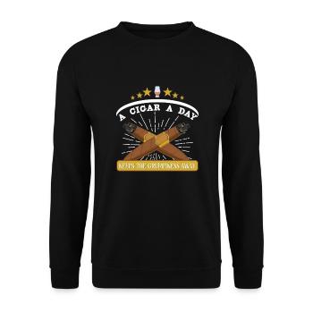 Cigar Cigars Smoke Smoking Bourbon Whiskey Gift - Unisex Pullover - Schwarz - Vorne - Alina (178cm) & Michal (187cm)