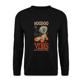 Hexe Okkult Gothic Dunkel Satanisch Unheilige - Unisex Pullover - Schwarz - Vorne - Alina (178cm) & Michal (187cm)