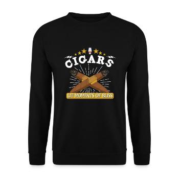 Cigar Cigars Smoke Smoking Bourbon Whiskey Gift - Unisex Pullover - Schwarz - Vorne - Alina (178cm) & Michal (187cm)