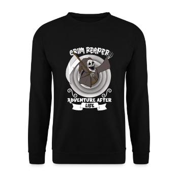Funny Creepy Grim Reaper, Dead Man - Unisex Sweatshirt - black - Front - Alina (178cm) & Michal (187cm)