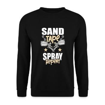 Car Painter Car Body Painter - Unisex Sweatshirt - black - Front - Alina (178cm) & Michal (187cm)