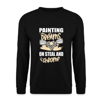 Car Painter Car Body Painter - Unisex Sweatshirt - black - Front - Alina (178cm) & Michal (187cm)
