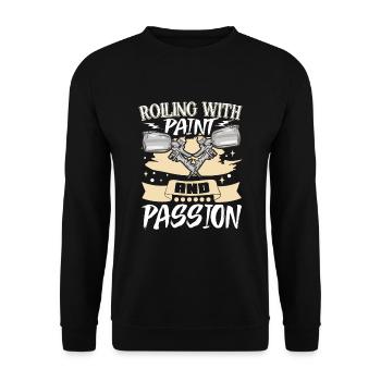 Car Painter Car Body Painter - Unisex Sweatshirt - black - Front - Alina (178cm) & Michal (187cm)