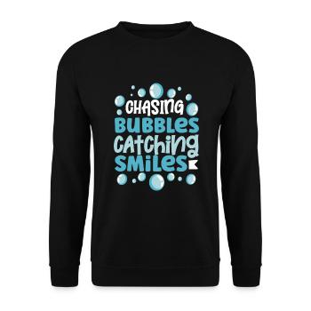 Soap Making Soap Boiler Soap Bubble Bubble - Unisex Sweatshirt - black - Front - Alina (178cm) & Michal (187cm)