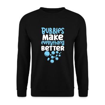 Soap Making Soap Boiler Soap Bubble Bubble - Unisex Sweatshirt - black - Front - Alina (178cm) & Michal (187cm)
