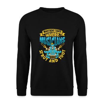 Marching Band Clarinetist School Rehearsal Music - Unisex Sweatshirt - black - Front - Alina (178cm) & Michal (187cm)