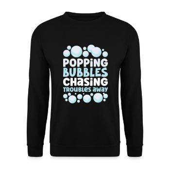 Soap Making Soap Boiler Soap Bubble Bubble - Unisex Sweatshirt - black - Front - Alina (178cm) & Michal (187cm)