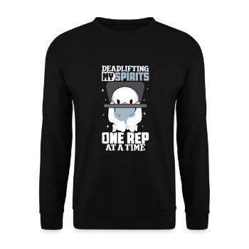 Bodybuilding Powerlifting Gewichtheben Fitness - Unisex Pullover - Schwarz - Vorne - Alina (178cm) & Michal (187cm)