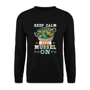 Mussels Seafood Shellfish - Unisex Sweatshirt - black - Front - Alina (178cm) & Michal (187cm)