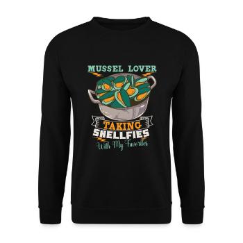 Mussels Seafood Shellfish - Unisex Sweatshirt - black - Front - Alina (178cm) & Michal (187cm)