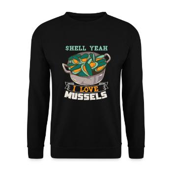 Mussels Seafood Shellfish - Unisex Sweatshirt - black - Front - Alina (178cm) & Michal (187cm)