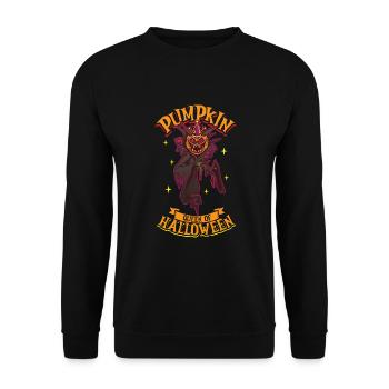 Citrouille effrayante Costume d’Halloween Automne Automne - Sweat-shirt Unisexe - noir - Devant - Alina (178cm) & Michal (187cm)