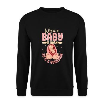 perte du nourrisson, fausse couche, conscience, - Sweat-shirt Unisexe - noir - Devant - Alina (178cm) & Michal (187cm)