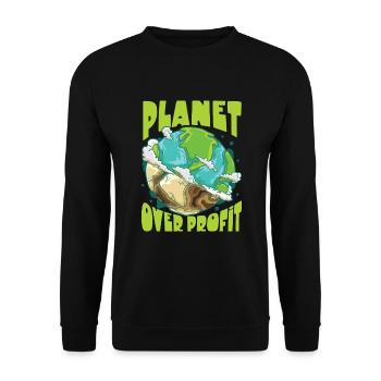 Klimawandel Umwelt Tag Der Erde Planet - Unisex Pullover - Schwarz - Vorne - Alina (178cm) & Michal (187cm)