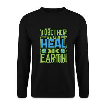 Changement climatique Environnement Jour de la Terre Planète - Sweat-shirt Unisexe - noir - Devant - Alina (178cm) & Michal (187cm)