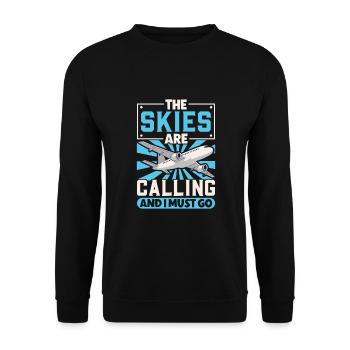 Pilot Aviation Airplane Airline Future Pilots - Unisex Sweatshirt - black - Front - Alina (178cm) & Michal (187cm)