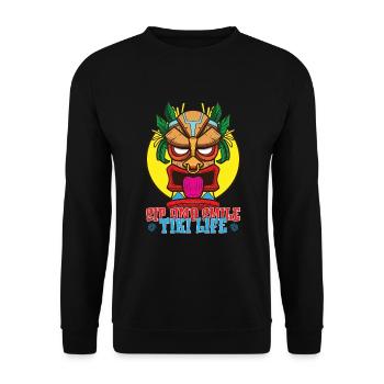 Tiki Mask Hawaiian Decor Luau Party - Sweat-shirt Unisexe - noir - Devant - Alina (178cm) & Michal (187cm)