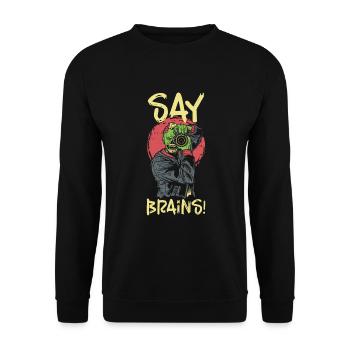 Zombie Photographer Horror Photographer Spooky - Unisex Sweatshirt - black - Front - Alina (178cm) & Michal (187cm)