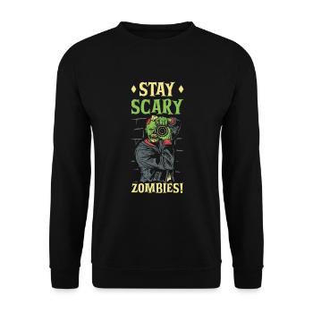 Zombie Photographer Horror Photographer Spooky - Unisex Sweatshirt - black - Front - Alina (178cm) & Michal (187cm)