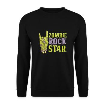 Zombie Rock'n Roll Horror Rock Headbanging Rock - Unisex Pullover - Schwarz - Vorne - Alina (178cm) & Michal (187cm)