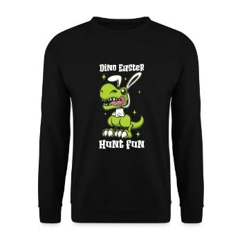 Easter T-rex Dinosaur Easter Funny T-rex - Unisex Sweatshirt - black - Front - Alina (178cm) & Michal (187cm)