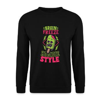 Eiscreme-liebhaber Lustiges Eis Ich Liebe - Unisex Pullover - Schwarz - Vorne - Alina (178cm) & Michal (187cm)