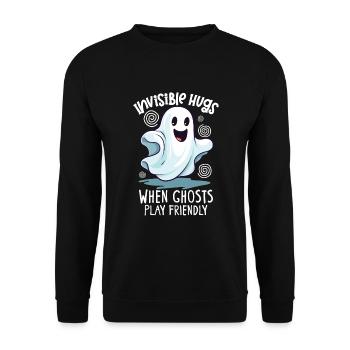 Paranormal Research Halloween Ghost Hunter - Unisex Sweatshirt - black - Front - Alina (178cm) & Michal (187cm)