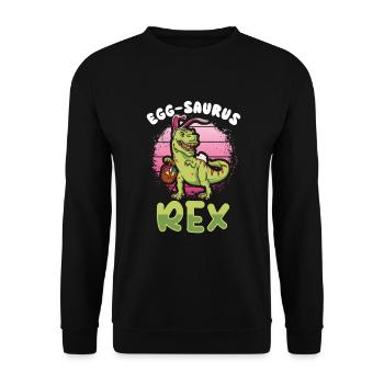 Easter T-rex Dinosaur Easter Funny T-rex - Unisex Sweatshirt - black - Front - Alina (178cm) & Michal (187cm)