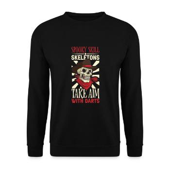 Scary Darts Dartspieler Dartscheibe Darts-brett - Unisex Pullover - Schwarz - Vorne - Alina (178cm) & Michal (187cm)