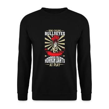 Scary Darts Dartspieler Dartscheibe Darts-brett - Unisex Pullover - Schwarz - Vorne - Alina (178cm) & Michal (187cm)
